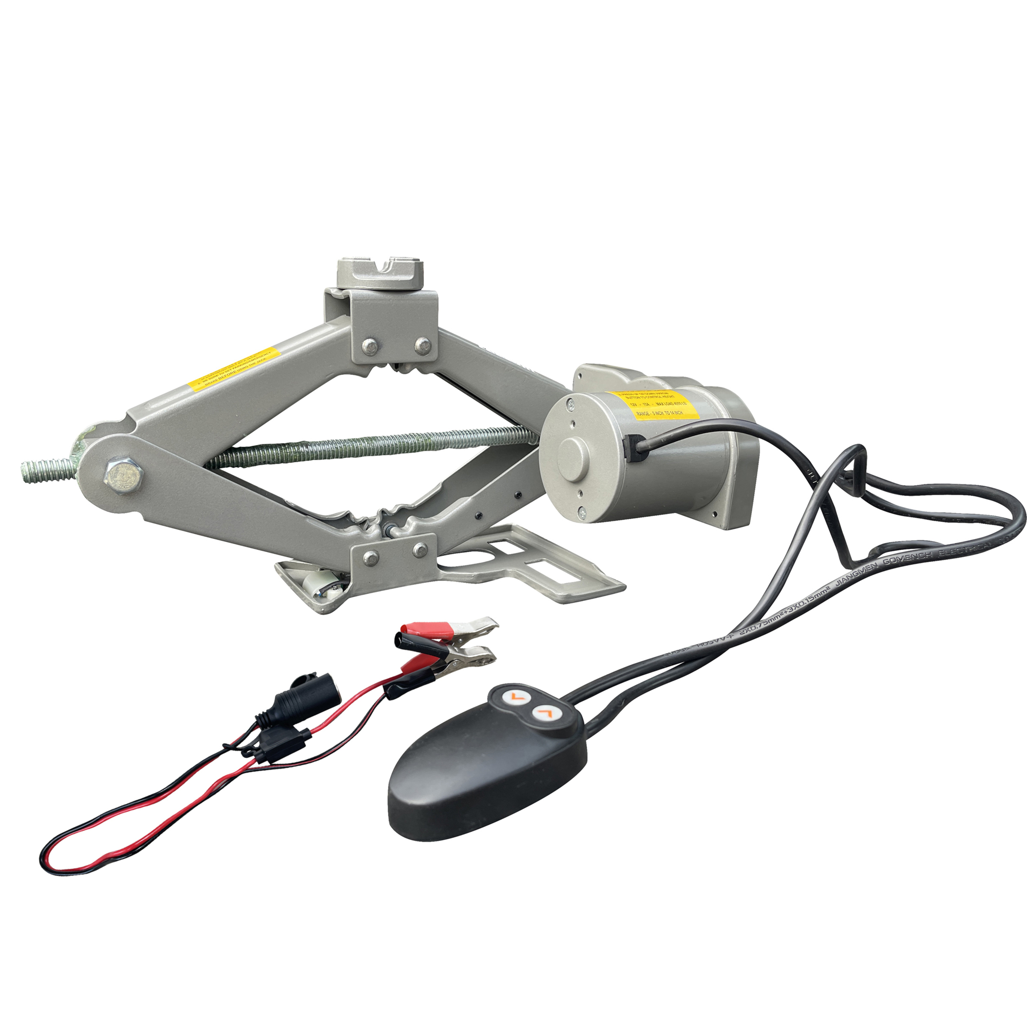 Black Bull, 2 Ton 12 Volt Electric Car Jack, Lift Capacity 2 Tons, Max. Lift Height 14 in, Min. Lift Height 4 in, Model# EJ412